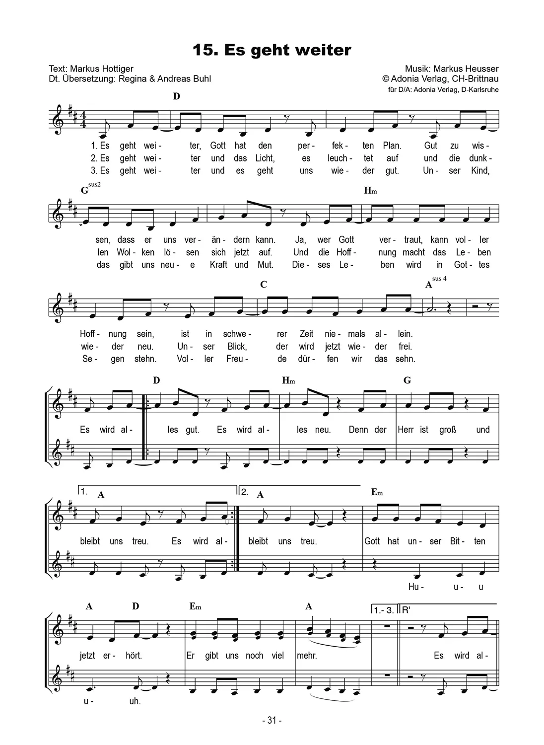Lieder- und Textheft - Bathseba